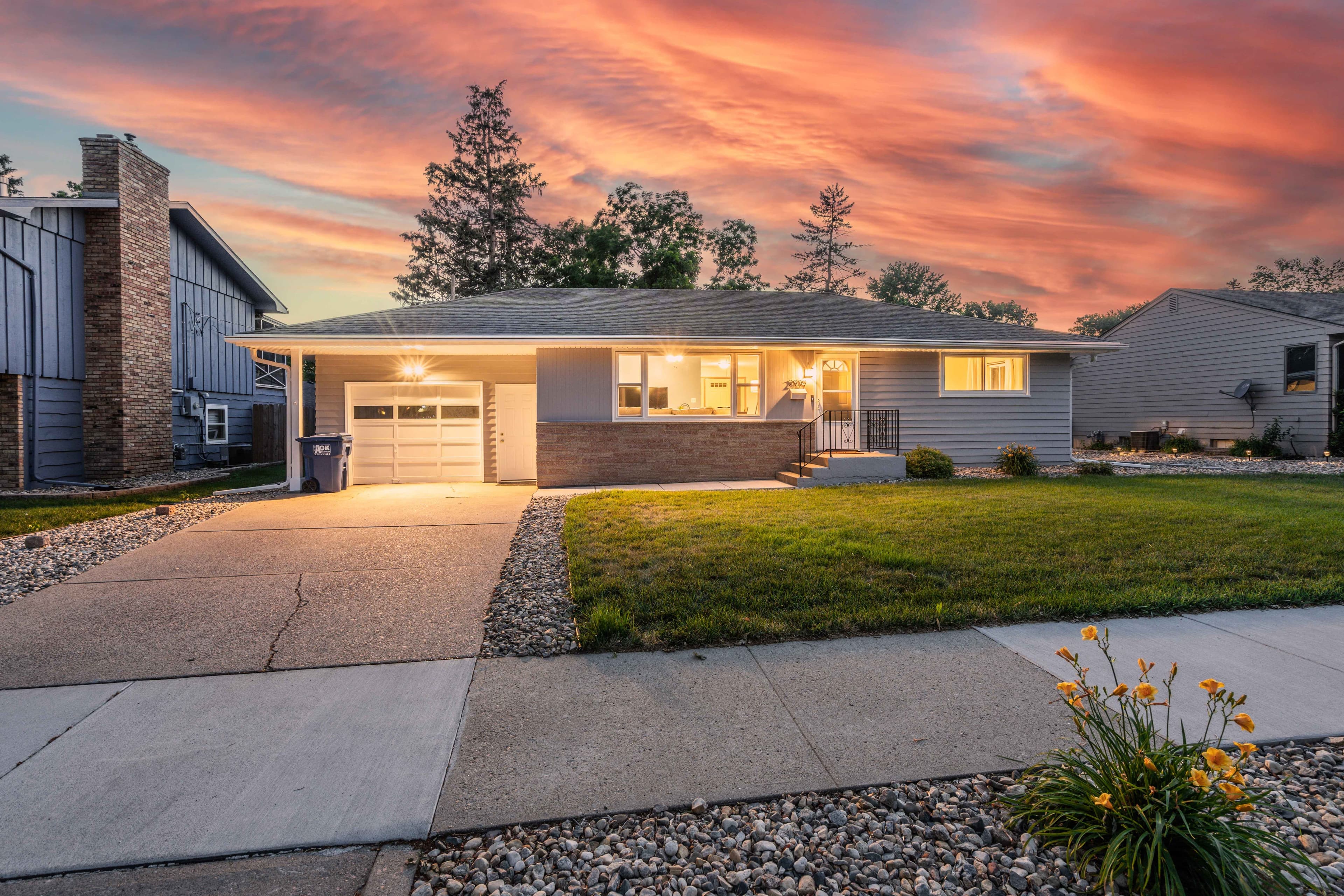 House at sunset